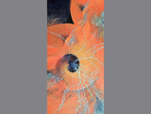 Acrylgemälde mit dem Titel: Spirale orange